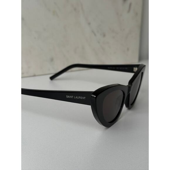 NEW Saint Laurent SL213 Black Lily Cat Eye Sunglasses - Picture 2 of 5